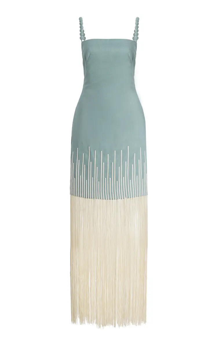 ANDRES OTALORA Exclusive Mar Caribe Fringed Linen Maxi Dress | Thumbnail 6 ANDRES OTALORA Exclusive Mar Caribe Fringed Linen Maxi Dress | Thumbnail 6