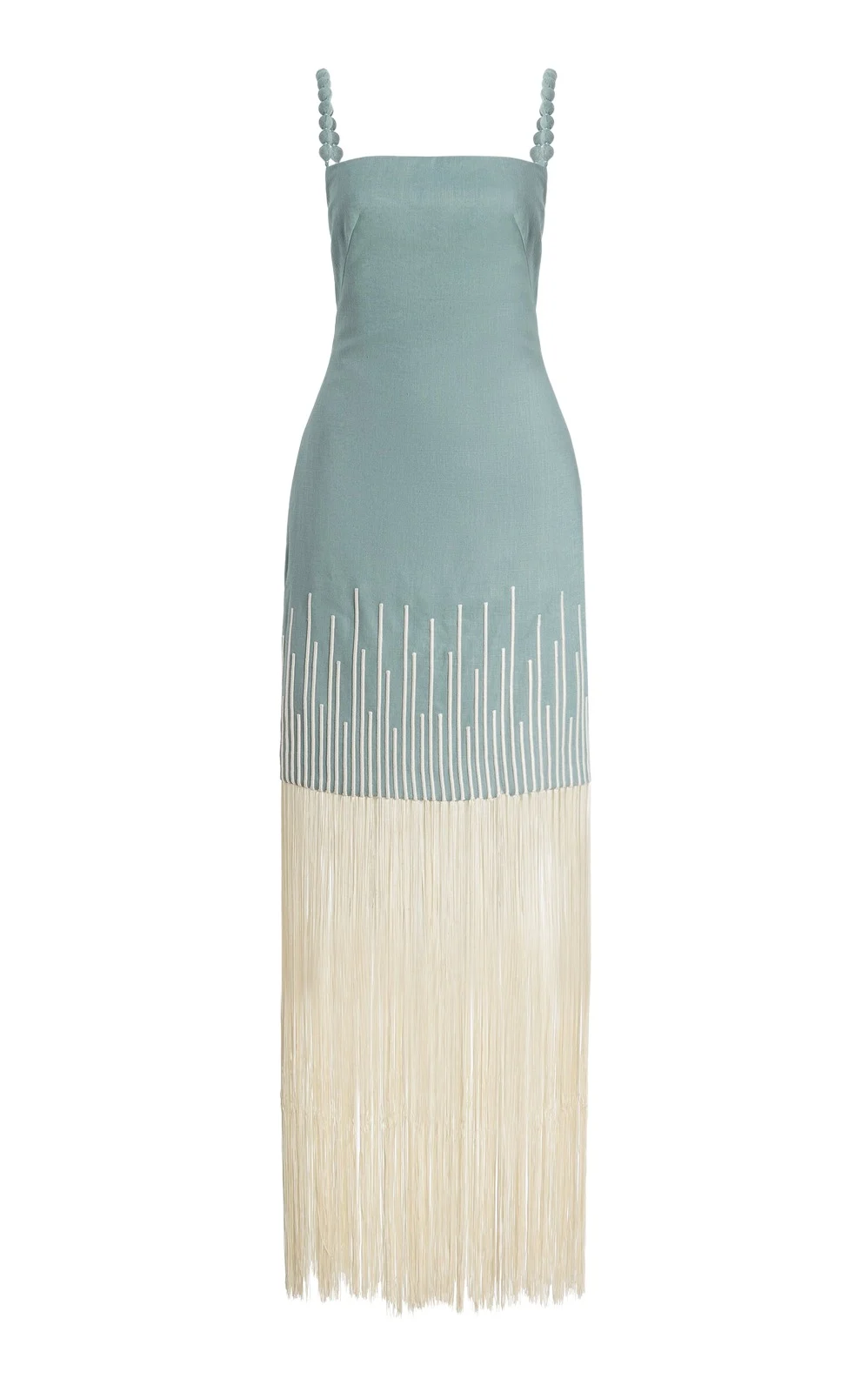 ANDRES OTALORA Exclusive Mar Caribe Fringed Linen Maxi Dress