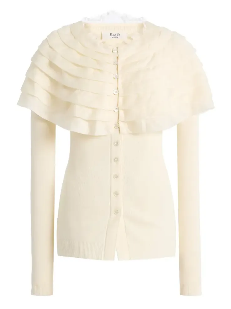 Wanda Ruffled Wool Cardigan