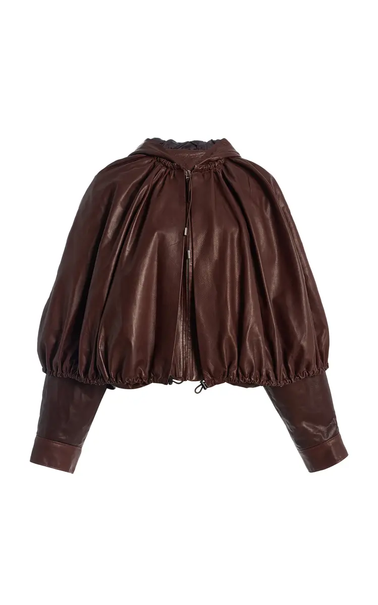 Sea Thompson Hooded Leather Cape Jacket | Thumbnail 2 Sea Thompson Hooded Leather Cape Jacket | Thumbnail 2