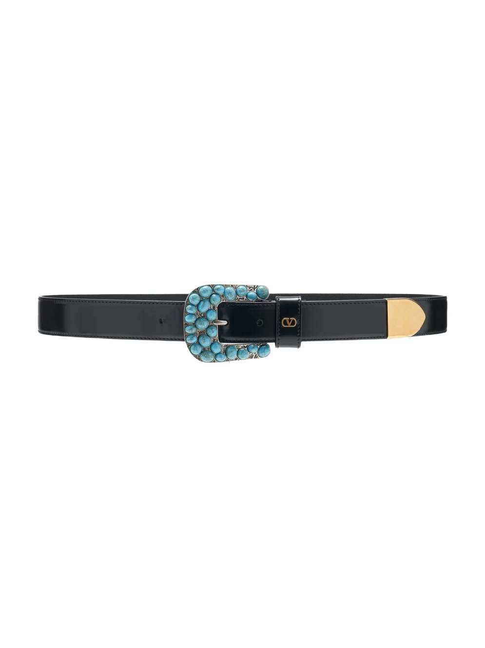 Valentino Garavani Mini V-Logo Signature Leather Belt