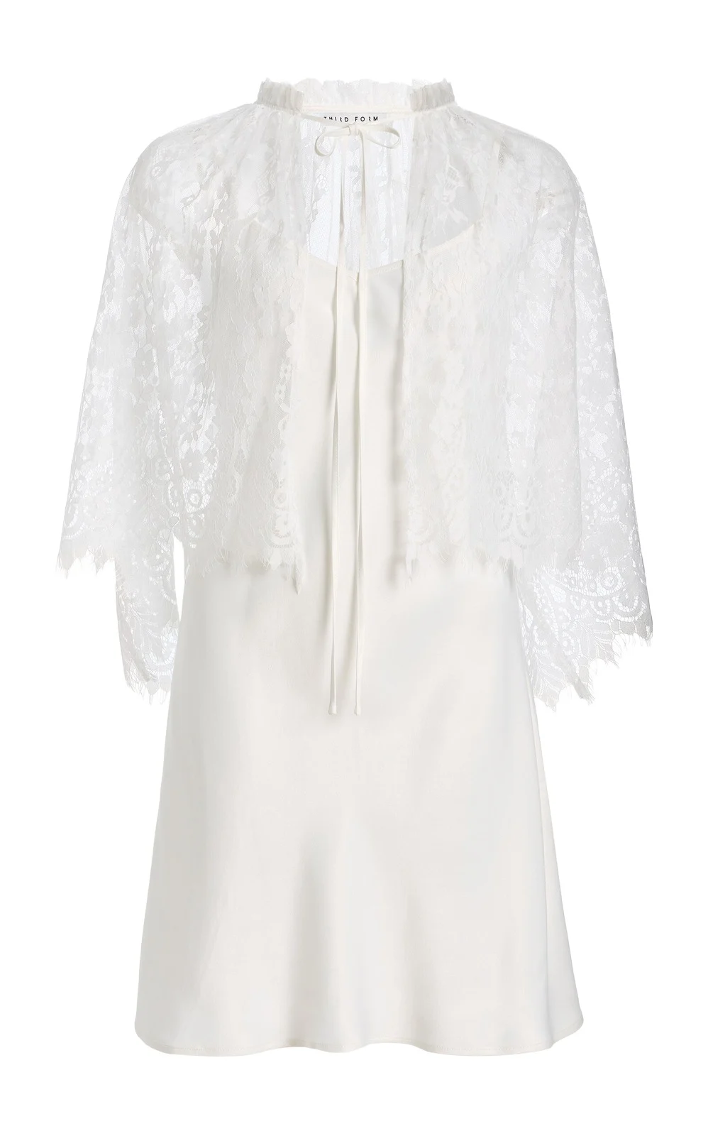 Third Form Exclusive Charmed Lace Cape and Mini Satin Slip Dress