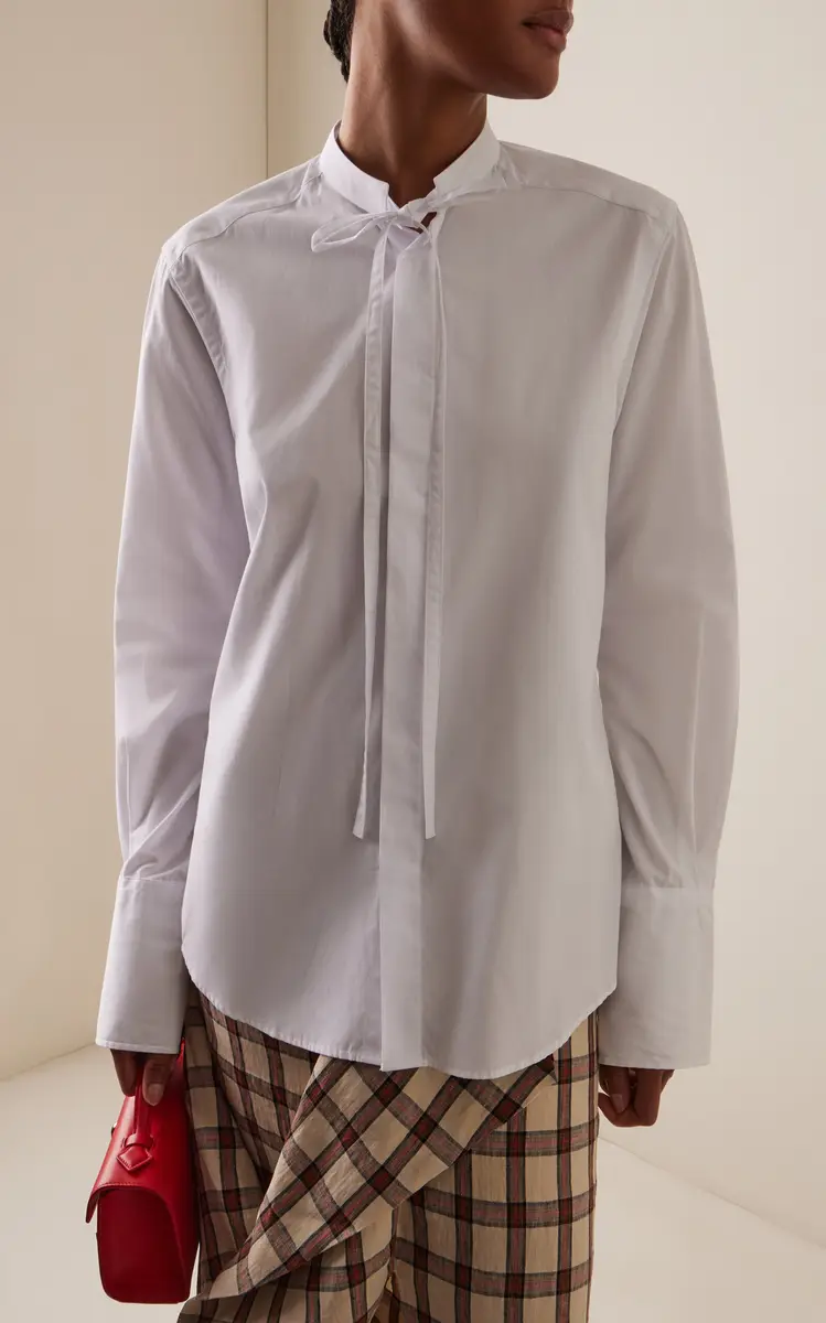 With Nothing Underneath Exclusive The Boyfriend Cotton Bow-Tie Shirt | Thumbnail 3 With Nothing Underneath Exclusive The Boyfriend Cotton Bow-Tie Shirt | Thumbnail 3