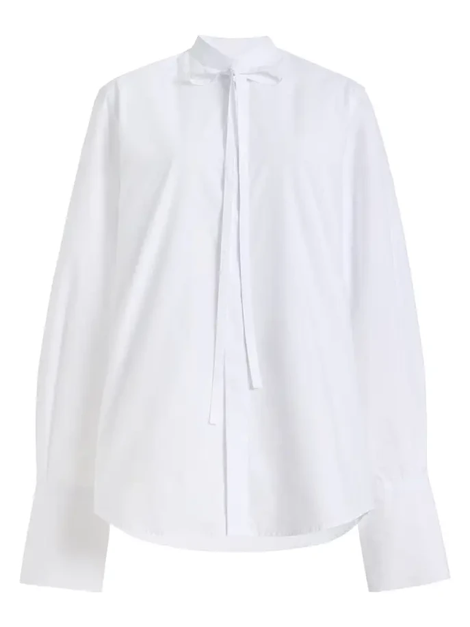 Exclusive The Boyfriend Cotton Bow-Tie Shirt Exclusive The Boyfriend Cotton Bow-Tie Shirt