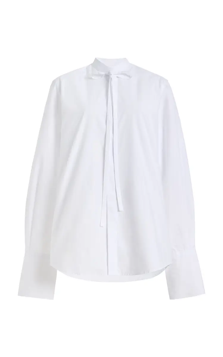With Nothing Underneath Exclusive The Boyfriend Cotton Bow-Tie Shirt | Image 1 With Nothing Underneath Exclusive The Boyfriend Cotton Bow-Tie Shirt | Image 1