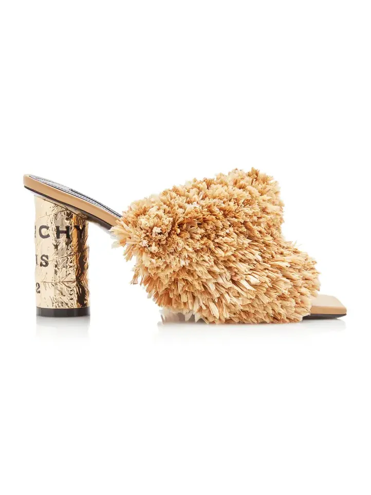 Heel Fringed Raffia 65MM Mules Heel Fringed Raffia 65MM Mules