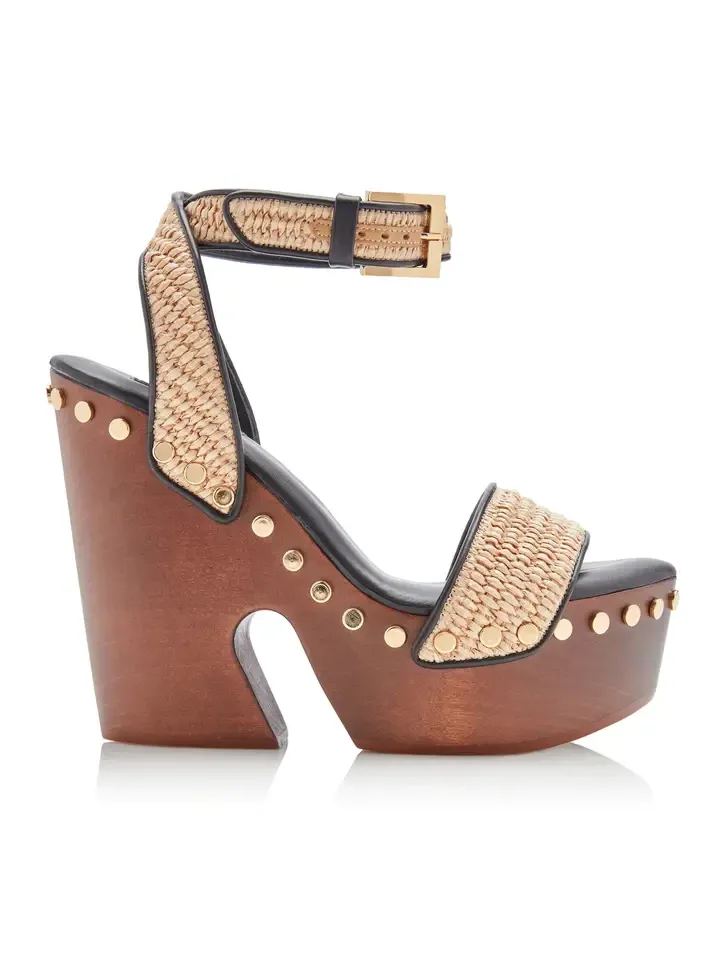 Givenchy Platform Fringed Raffia 95MM Wedges