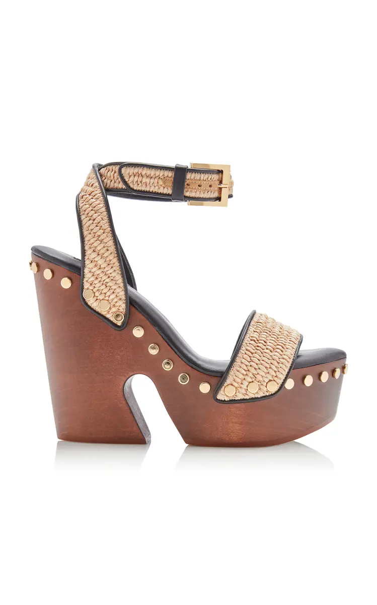 Givenchy Platform Fringed Raffia 95MM Wedges | Image 1 Givenchy Platform Fringed Raffia 95MM Wedges | Image 1