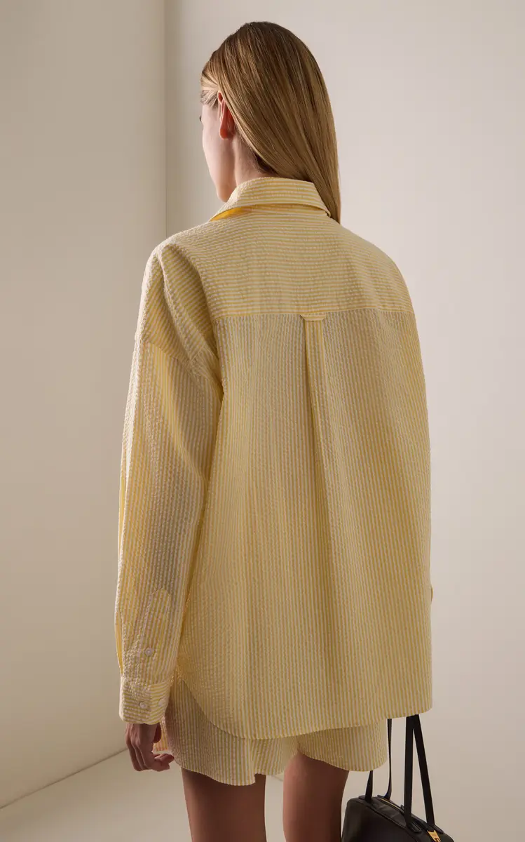 With Nothing Underneath Exclusive The Weekend Striped Cotton Seersucker Shirt | Thumbnail 6 With Nothing Underneath Exclusive The Weekend Striped Cotton Seersucker Shirt | Thumbnail 6