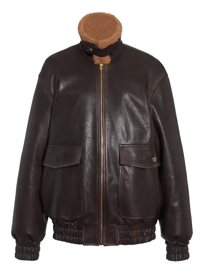 Shearling-Trimmed Leather Jacket Shearling-Trimmed Leather Jacket