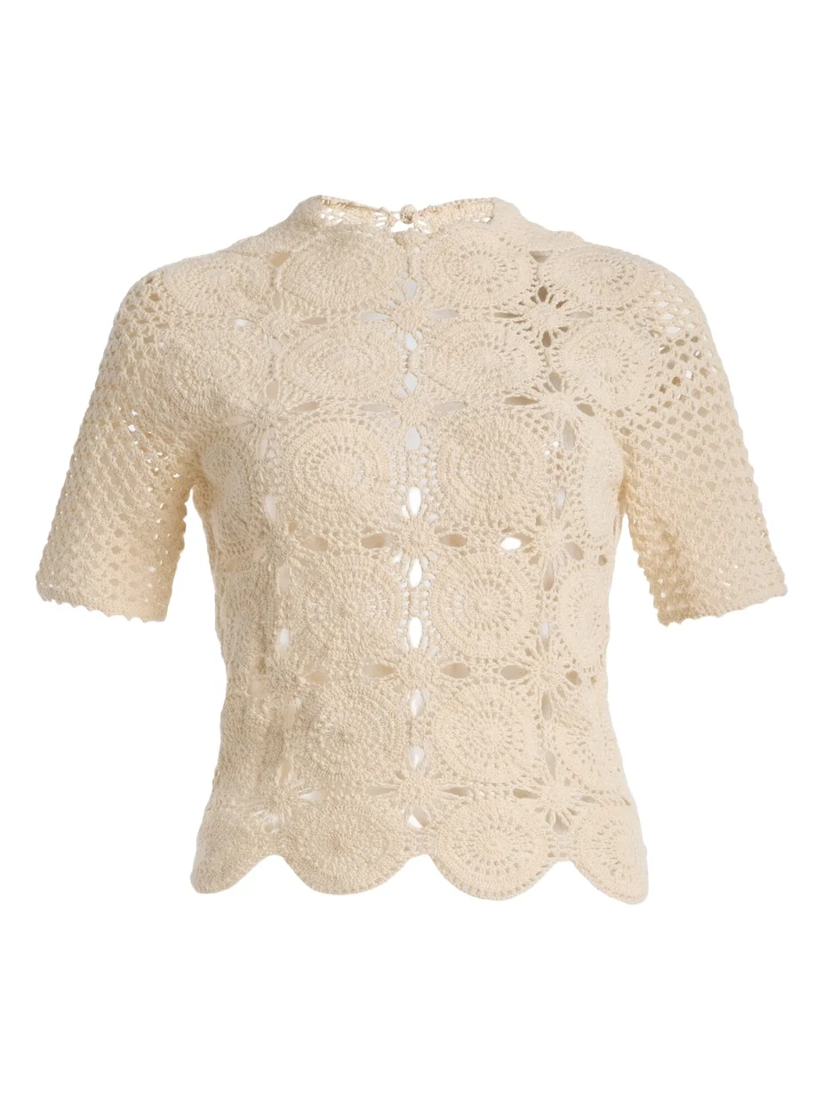 ESCVDO Siula Crocheted Cotton Top