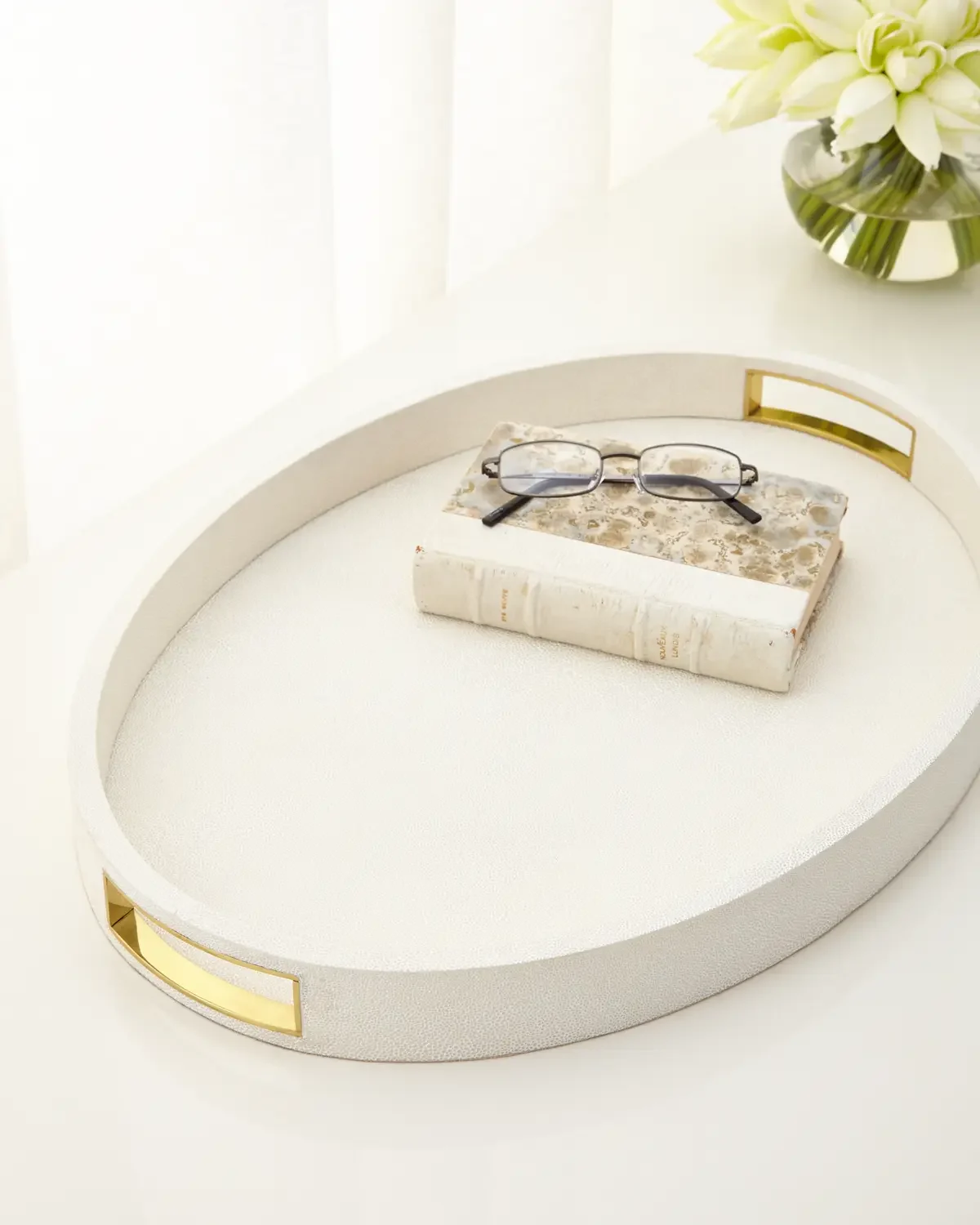 AERIN Modern Faux Shagreen Cocktail Tray