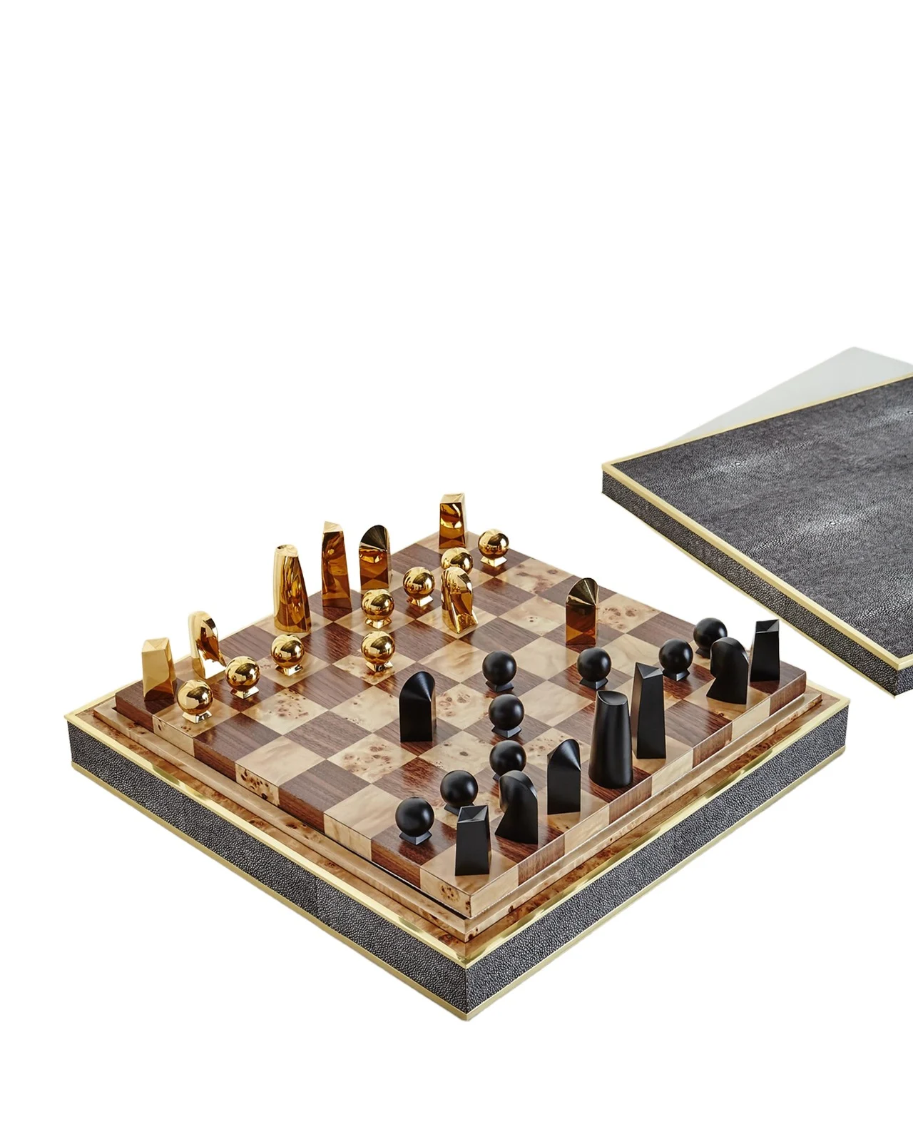 AERIN Faux Shagreen Chess Set