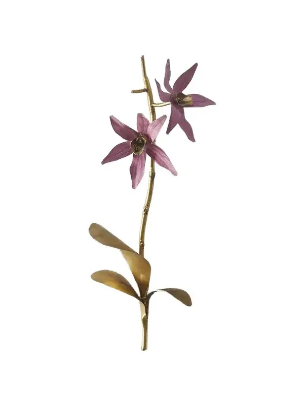 Tommy Mitchell "Gilded and Painted Orchid Study 3" Wall Decor