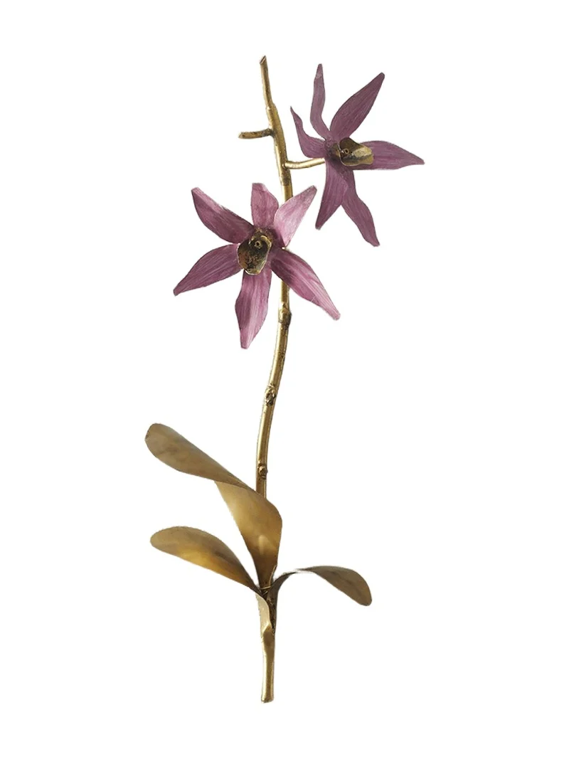 Tommy Mitchell "Gilded and Painted Orchid Study 3" Wall Decor