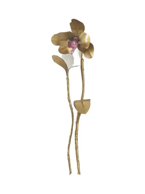 Tommy Mitchell "Gilded and Painted Orchid Study 2" Wall Decor