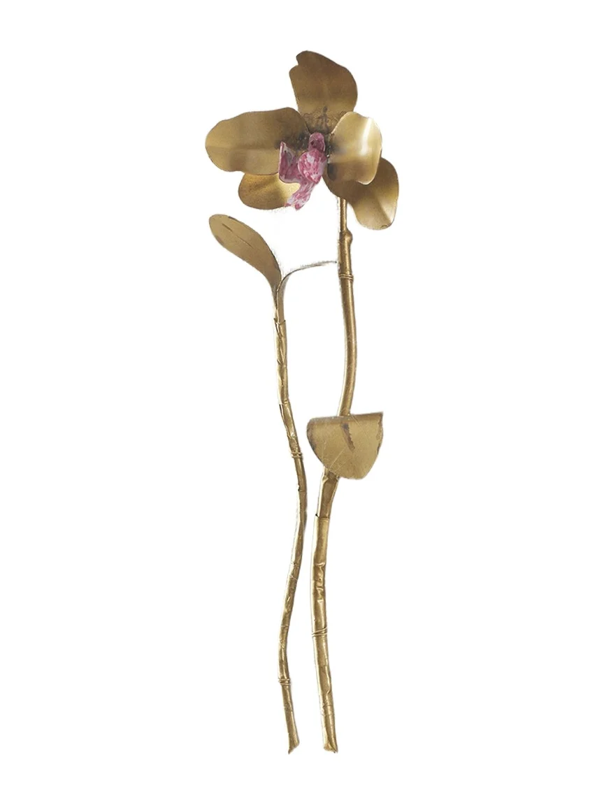 Tommy Mitchell "Gilded and Painted Orchid Study 2" Wall Decor