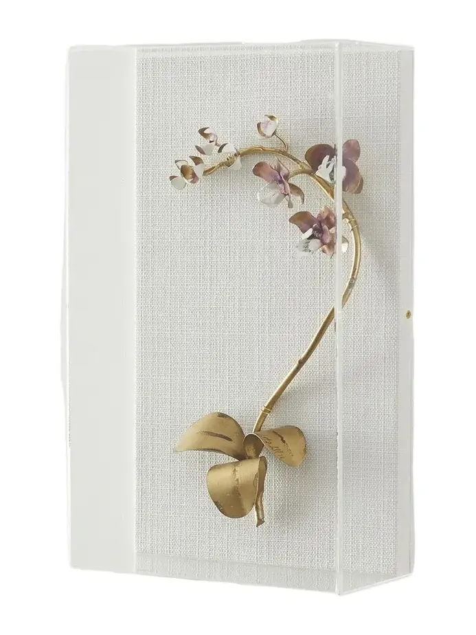 Tommy Mitchell "Gilded and Painted Orchid Study 5" Wall Decor