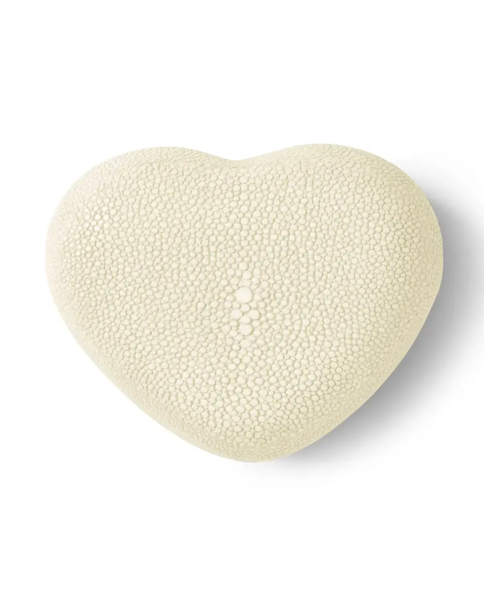AERIN Dove Heart-Shaped Faux Shagreen Decorative Box | Thumbnail 2