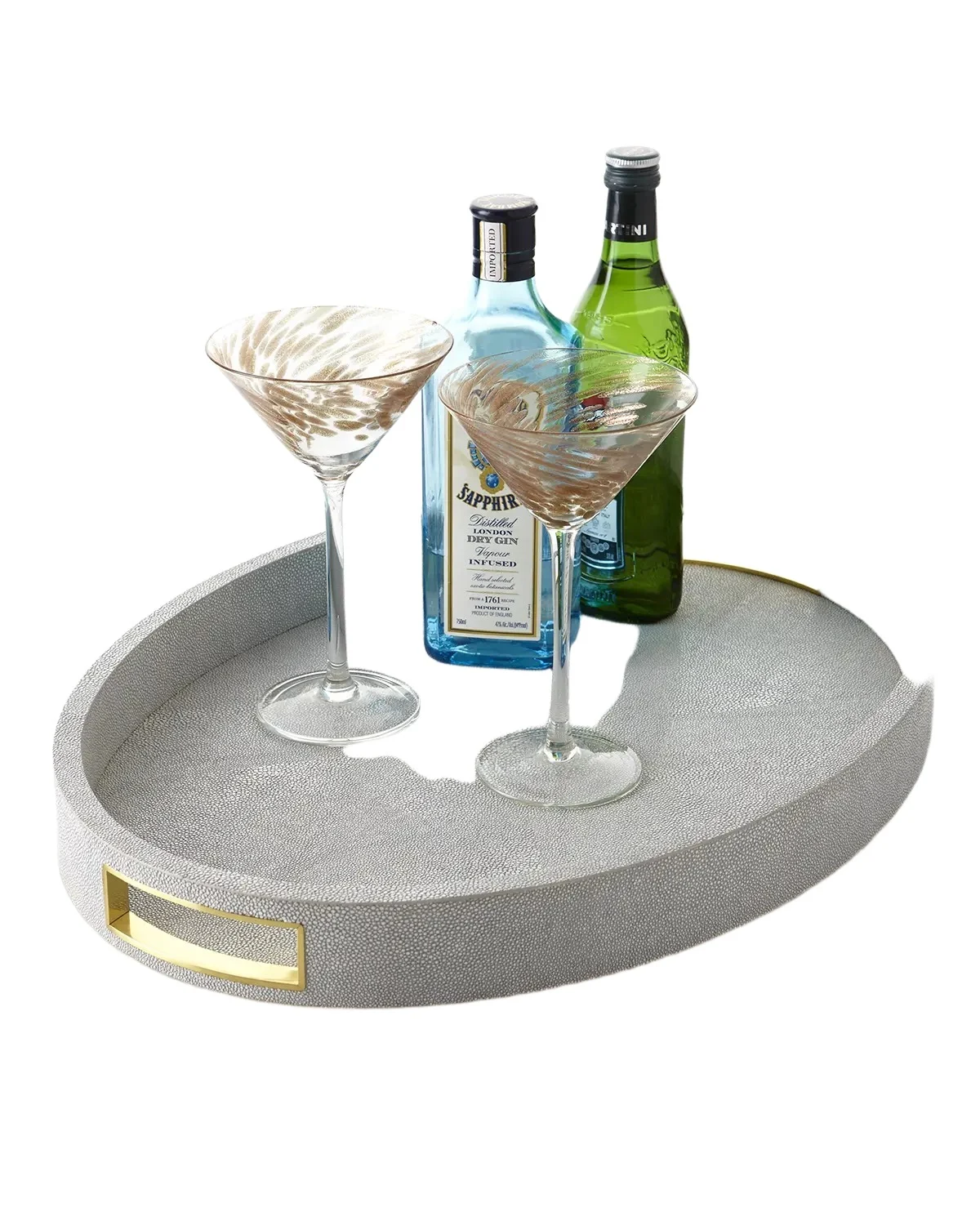 AERIN Modern Faux Shagreen Cocktail Tray