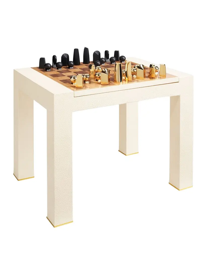 AERIN Faux Shagreen Chess Side Table