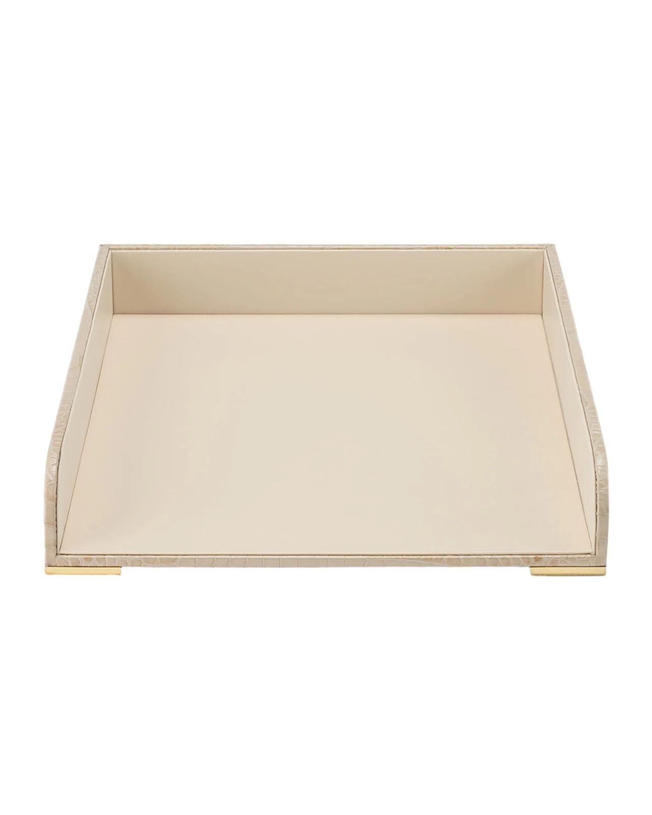 AERIN Classic Croc-Embossed Leather Paper Tray