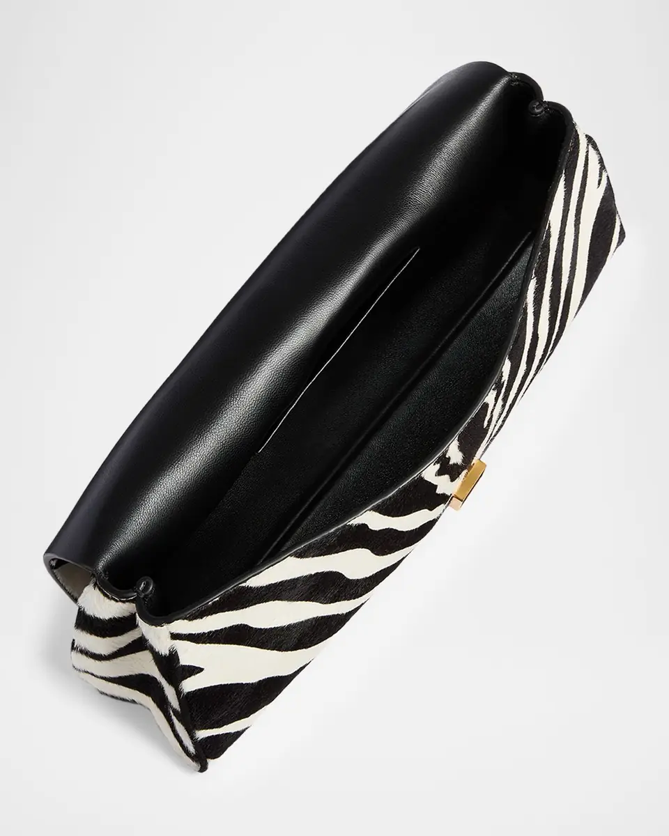 Khaite Audrey Zebra-Print Calf Hair Clutch Bag | Thumbnail 2