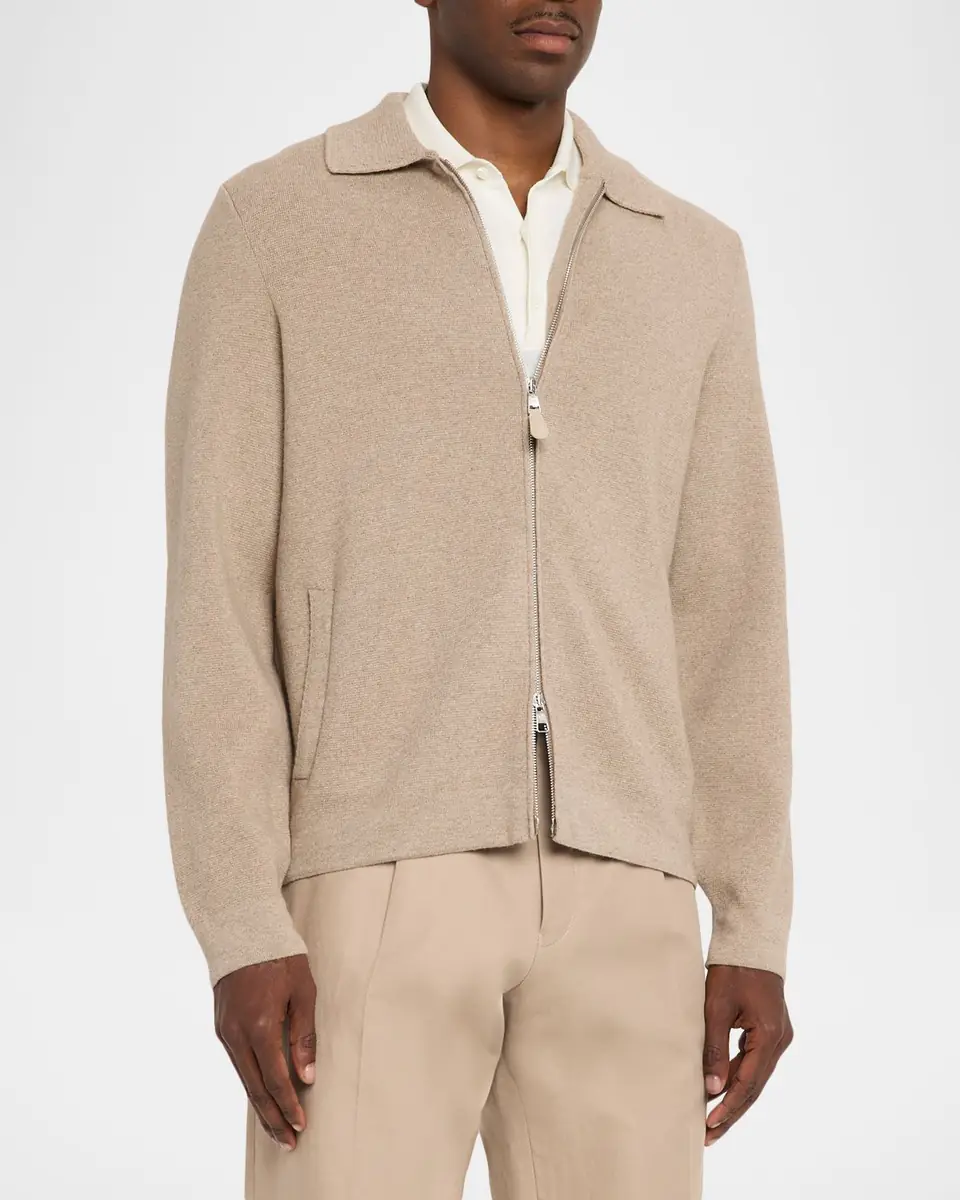 dunhill Men's Cotton and Cashmere Full-Zip Blouson | Thumbnail 3