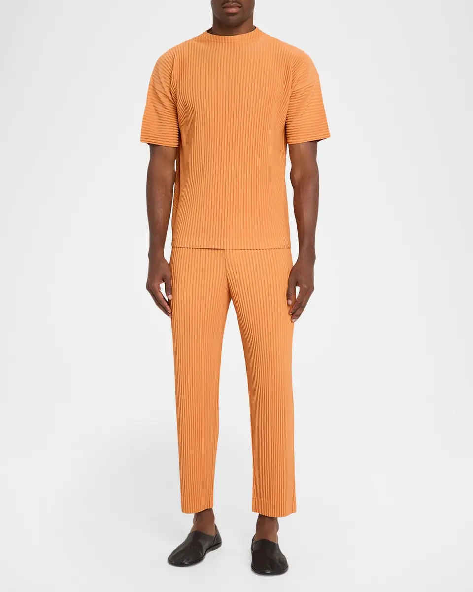 Homme Plissé Issey Miyake Men's Monthly Colors Mock-Neck Short-Sleeve Shirt | Thumbnail 2 Homme Plissé Issey Miyake Men's Monthly Colors Mock-Neck Short-Sleeve Shirt | Thumbnail 2