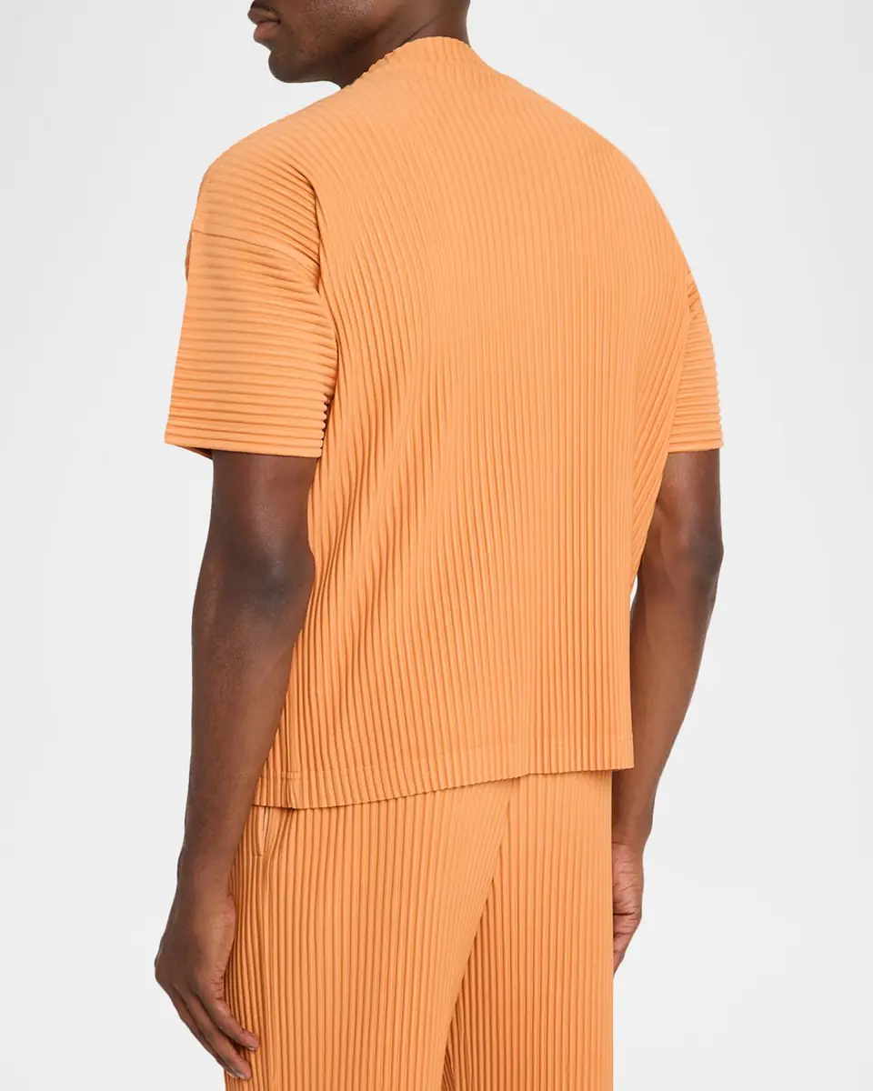 Homme Plissé Issey Miyake Men's Monthly Colors Mock-Neck Short-Sleeve Shirt | Thumbnail 3 Homme Plissé Issey Miyake Men's Monthly Colors Mock-Neck Short-Sleeve Shirt | Thumbnail 3