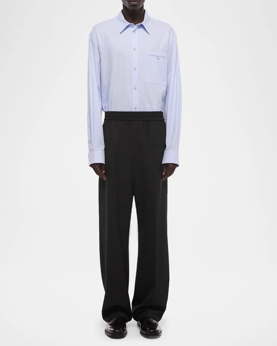 Helmut Lang Men's HL001 Wool Pull-On Trousers | Thumbnail 2 Helmut Lang Men's HL001 Wool Pull-On Trousers | Thumbnail 2