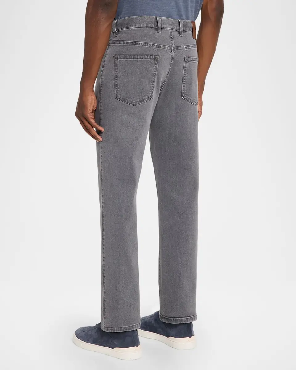 ZEGNA Men's Grey Denim Slim-Straight Leg Jeans | Thumbnail 2 ZEGNA Men's Grey Denim Slim-Straight Leg Jeans | Thumbnail 2