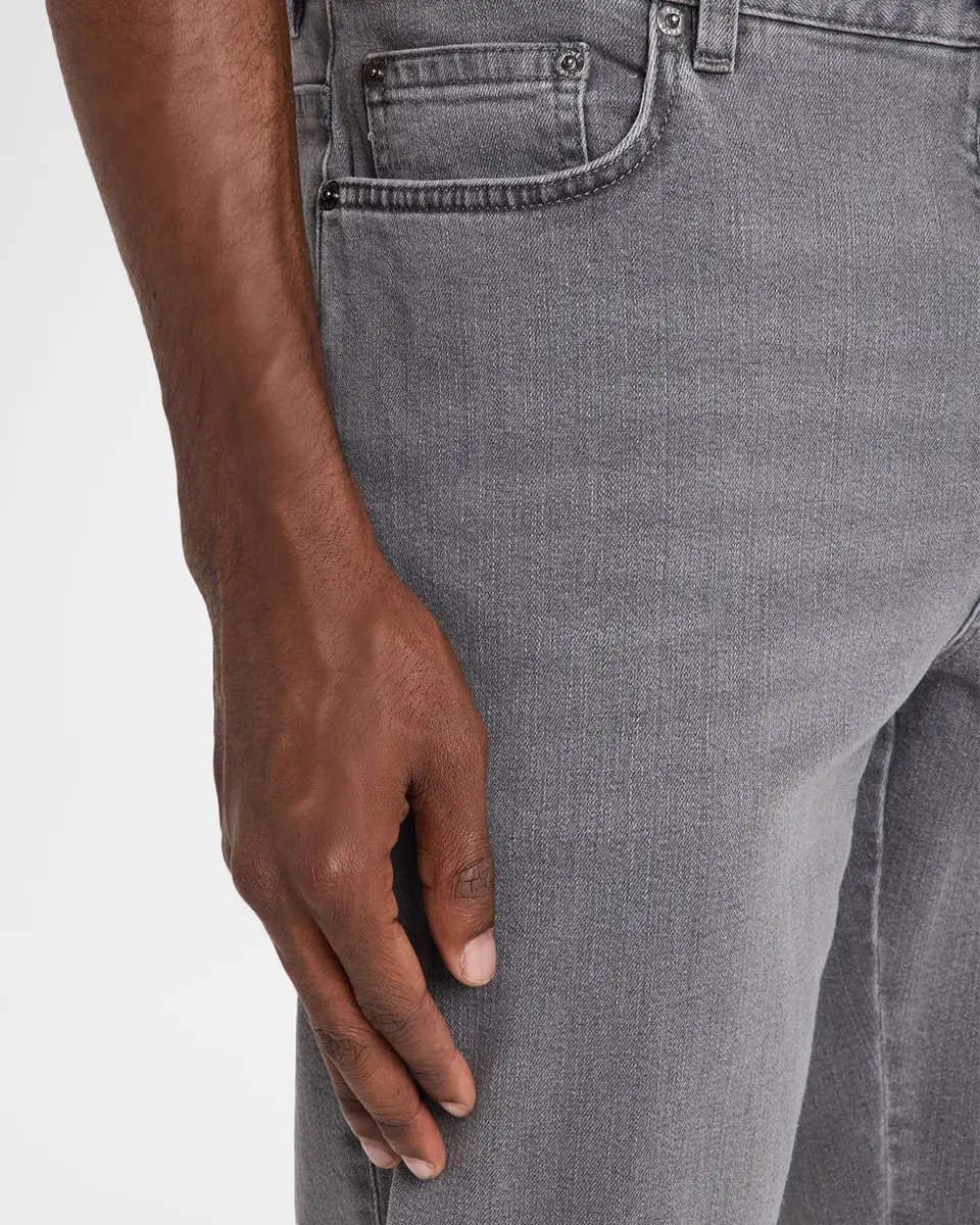 ZEGNA Men's Grey Denim Slim-Straight Leg Jeans | Thumbnail 4 ZEGNA Men's Grey Denim Slim-Straight Leg Jeans | Thumbnail 4