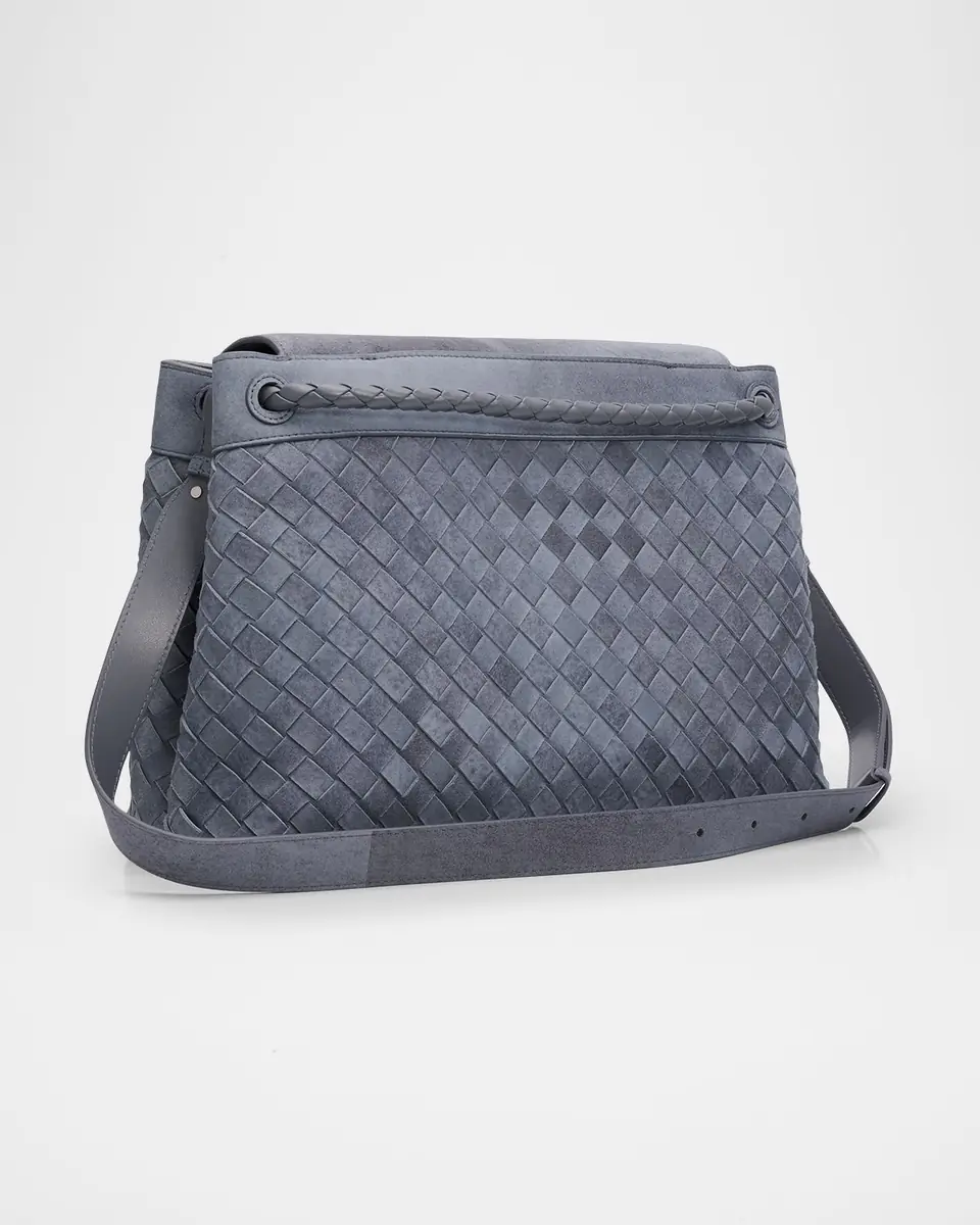 Bottega Veneta Men's Andiamo Intrecciato Suede Messenger Bag | Thumbnail 3 Bottega Veneta Men's Andiamo Intrecciato Suede Messenger Bag | Thumbnail 3