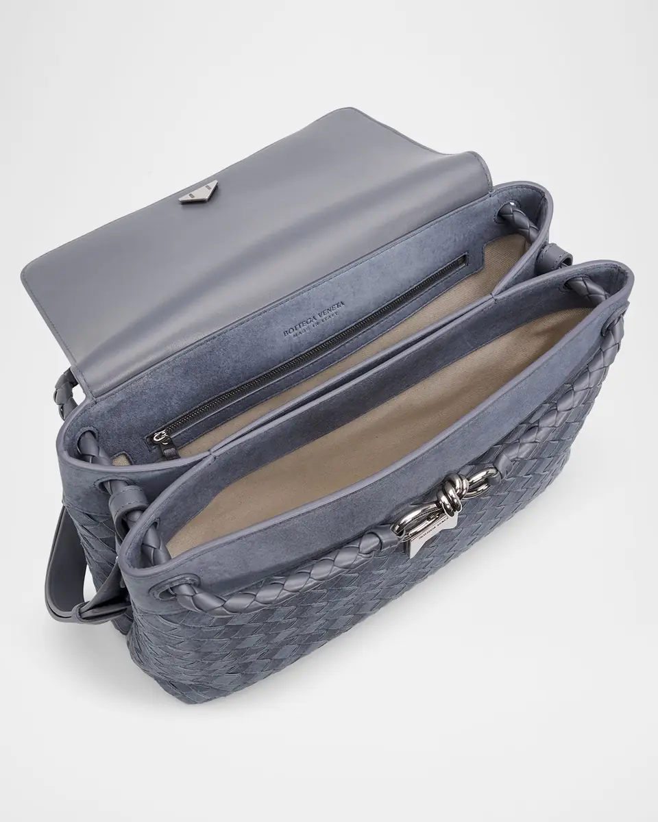 Bottega Veneta Men's Andiamo Intrecciato Suede Messenger Bag | Thumbnail 4 Bottega Veneta Men's Andiamo Intrecciato Suede Messenger Bag | Thumbnail 4