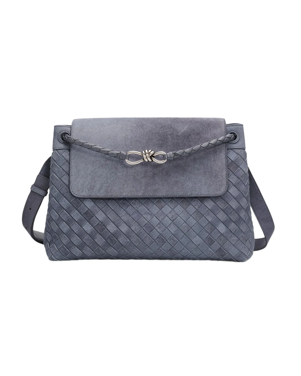 Bottega Veneta Men's Andiamo Intrecciato Suede Messenger Bag
