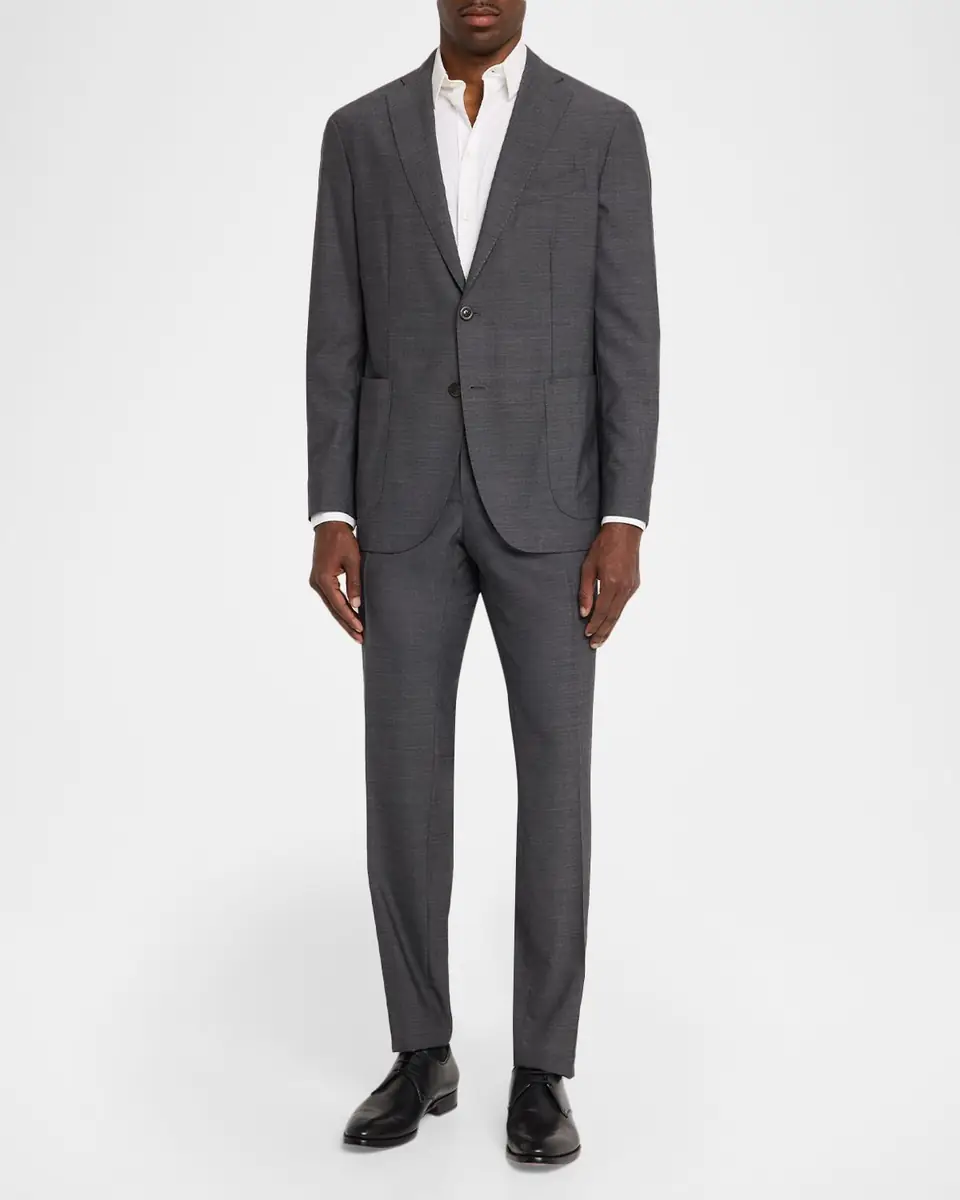 Boglioli Men's Textured Wool Two-Piece Suit | Thumbnail 2 Boglioli Men's Textured Wool Two-Piece Suit | Thumbnail 2