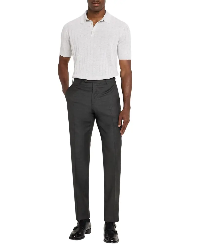 Boglioli Men 's Linen and Cotton Flat Rib Short-Sleeve Polo Sweater | Image 1 Boglioli Men 's Linen and Cotton Flat Rib Short-Sleeve Polo Sweater | Image 1