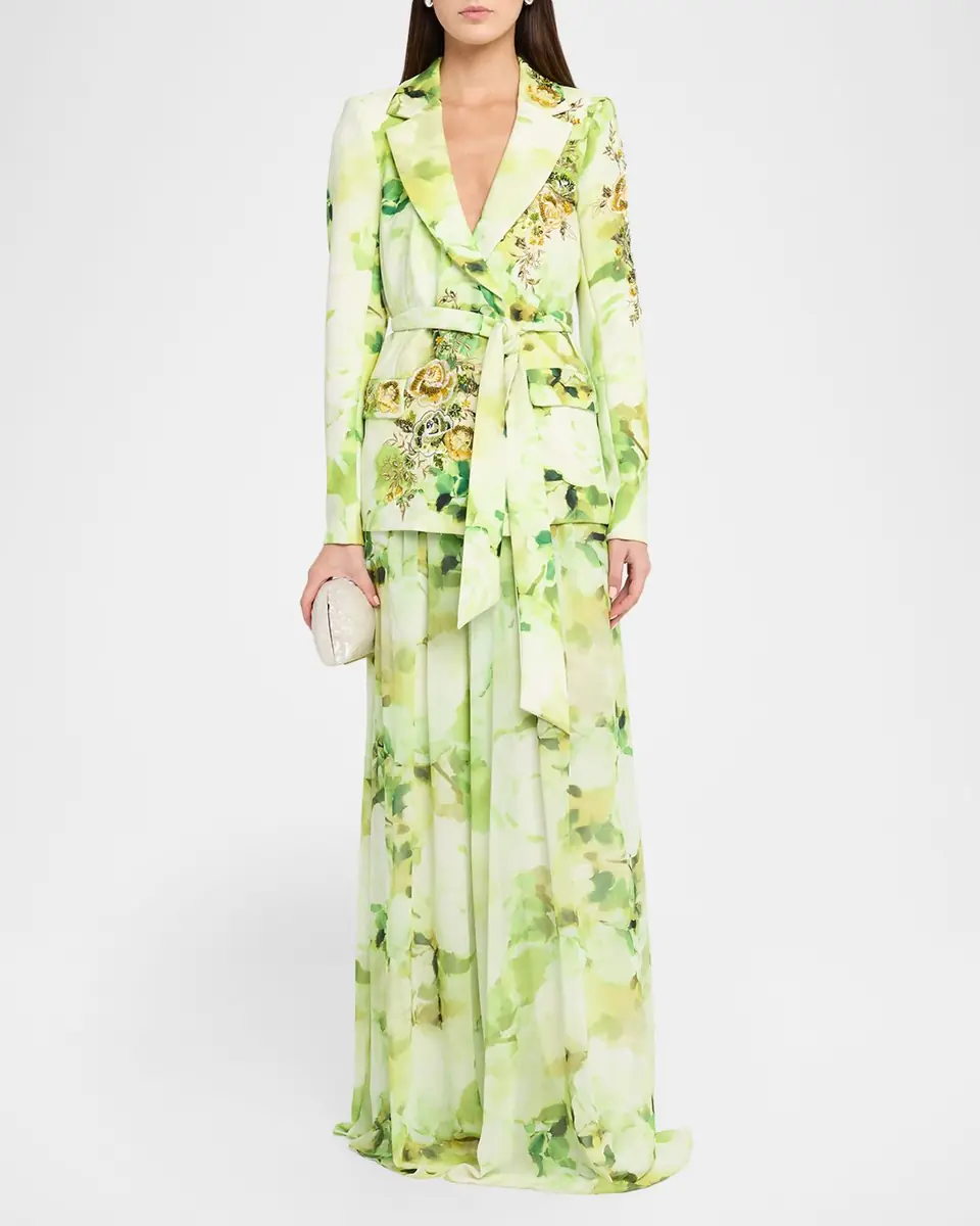 BADGLEY MISCHKA Floral-Print Georgette Palazzo Pants | Thumbnail 2 BADGLEY MISCHKA Floral-Print Georgette Palazzo Pants | Thumbnail 2
