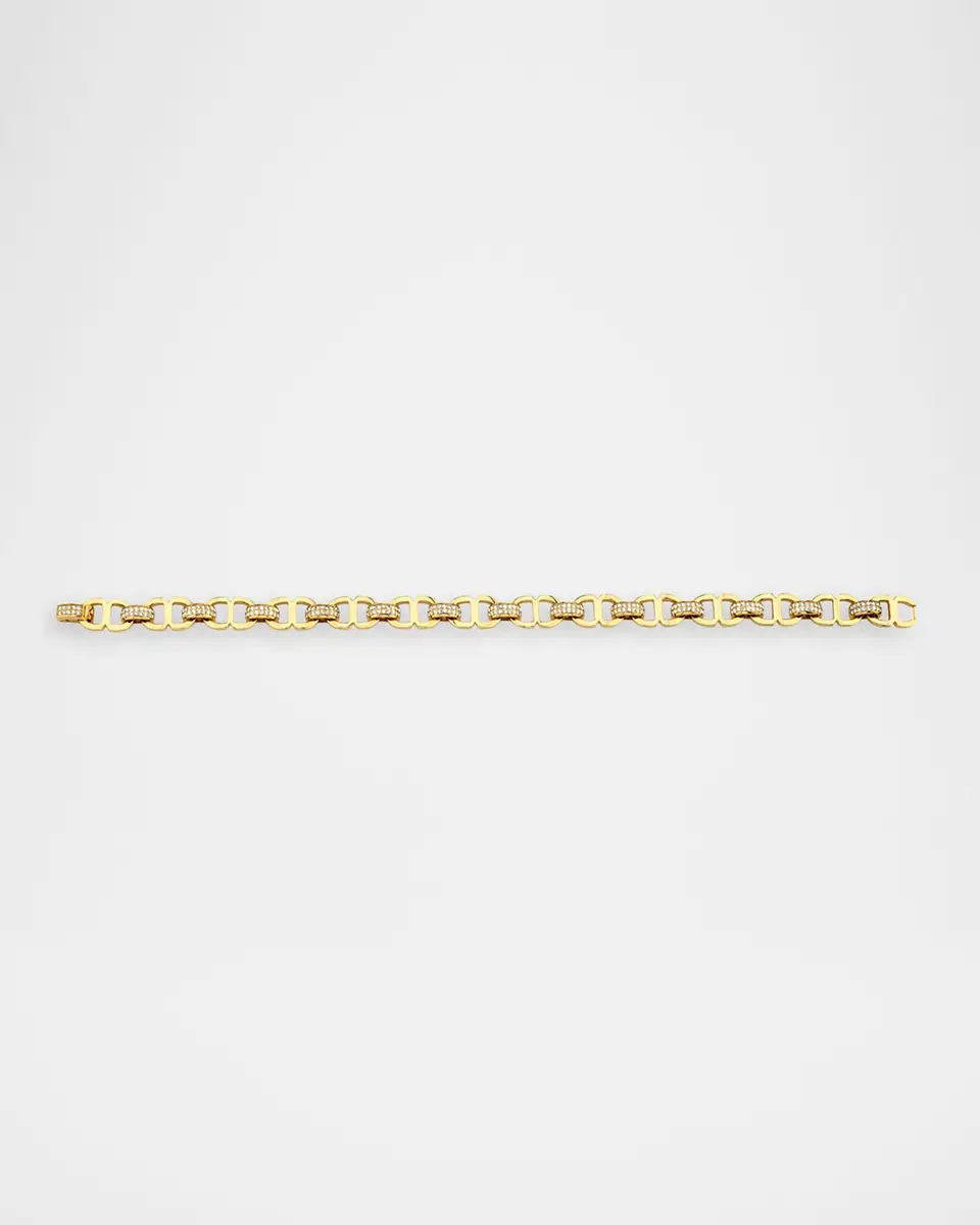 Sydney Evan 14K Yellow Gold Small Love Link Bracelet with Diamonds | Thumbnail 2