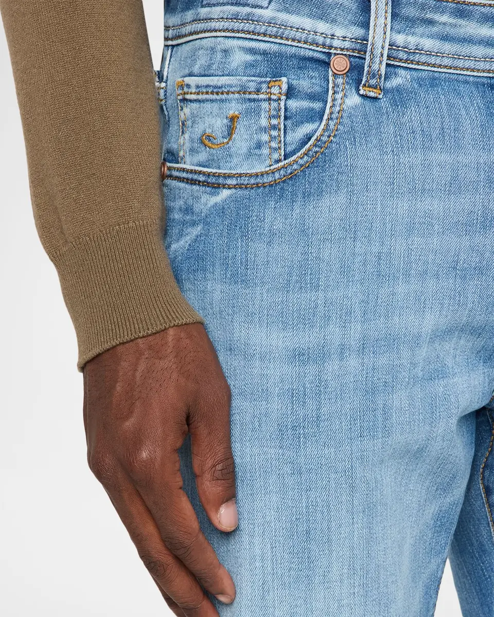 Jacob Cohen Men's Slim Stretch Faded Light-Wash Denim Jeans | Thumbnail 5 Jacob Cohen Men's Slim Stretch Faded Light-Wash Denim Jeans | Thumbnail 5