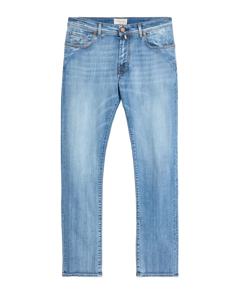 Jacob Cohen Men's Slim Stretch Faded Light-Wash Denim Jeans | Image 1 Jacob Cohen Men's Slim Stretch Faded Light-Wash Denim Jeans | Image 1