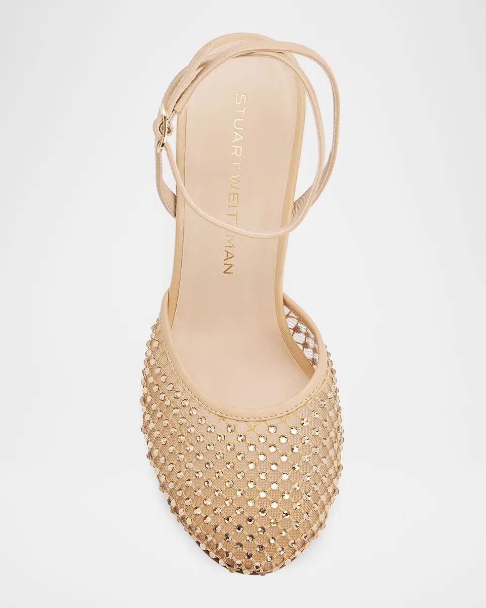 Stuart Weitzman 85mm Bareitall Shine Mesh and Leather Pumps | Thumbnail 6 Stuart Weitzman 85mm Bareitall Shine Mesh and Leather Pumps | Thumbnail 6