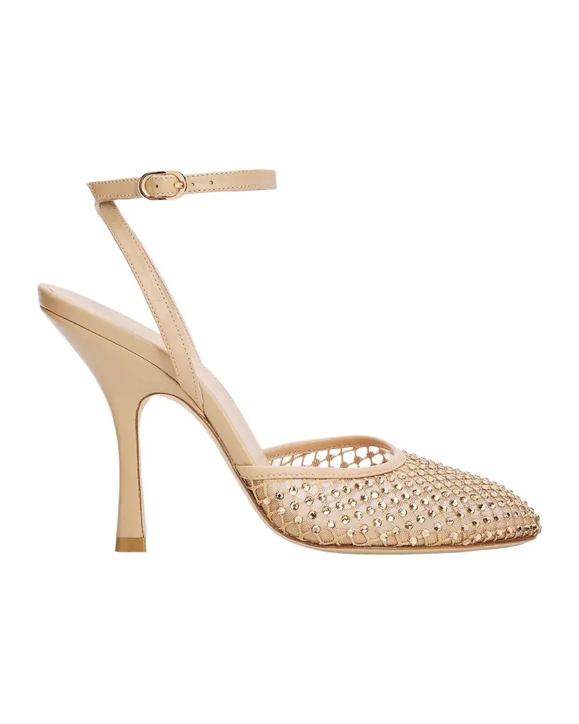 Stuart Weitzman 8mm Bareitall Shine Mesh and Leather Pumps | Image 1 Stuart Weitzman 8mm Bareitall Shine Mesh and Leather Pumps | Image 1