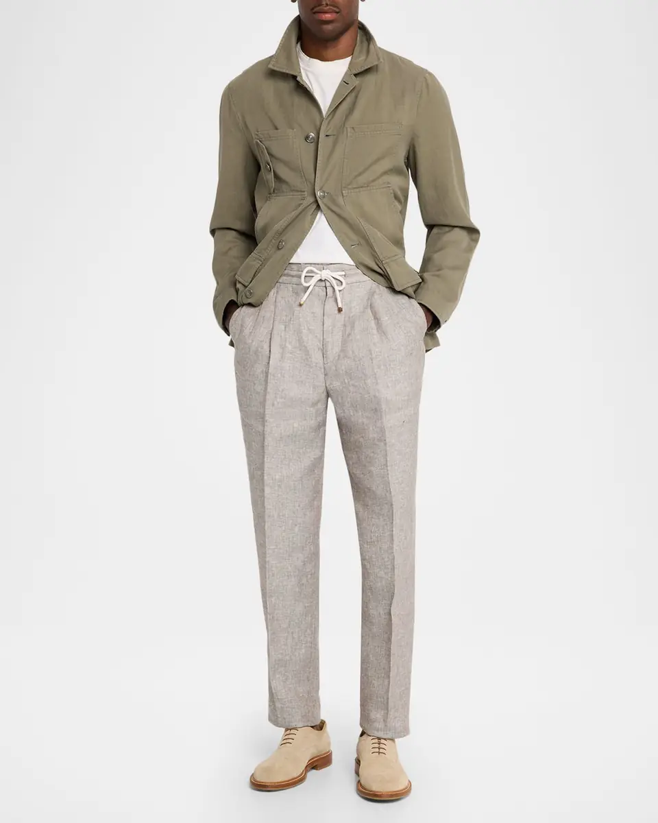Brunello Cucinelli Men's Military Chore Canvas Jacket | Thumbnail 2 Brunello Cucinelli Men's Military Chore Canvas Jacket | Thumbnail 2