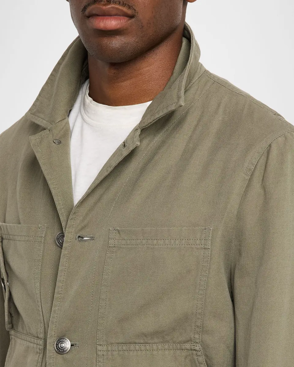 Brunello Cucinelli Men's Military Chore Canvas Jacket | Thumbnail 5 Brunello Cucinelli Men's Military Chore Canvas Jacket | Thumbnail 5