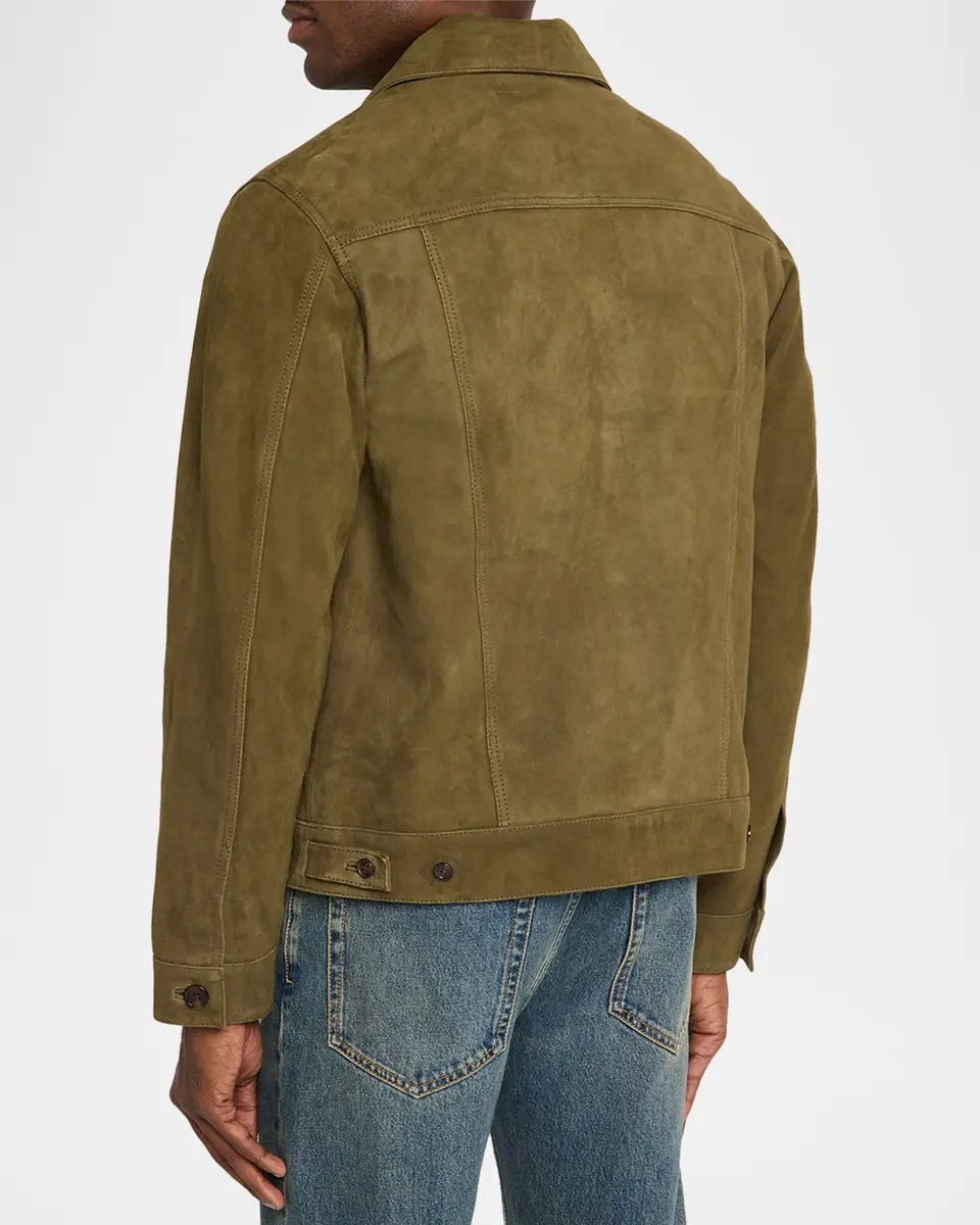 OFFICINE GÉNÉRALE Men's Liam Suede Trucker Jacket | Thumbnail 3 OFFICINE GÉNÉRALE Men's Liam Suede Trucker Jacket | Thumbnail 3