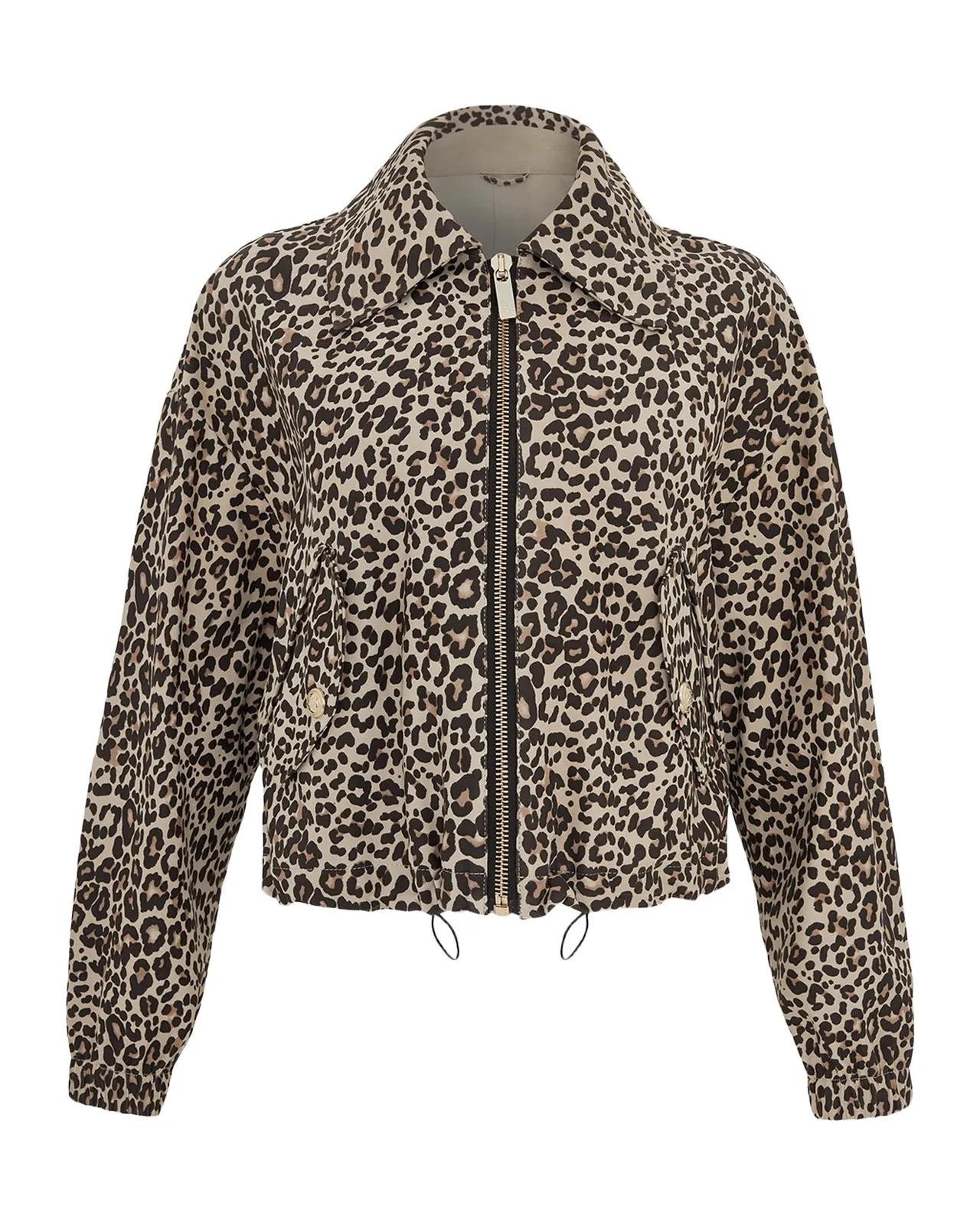 Metis Leopard-Print Suede Drawstring Jacket Metis Leopard-Print Suede Drawstring Jacket