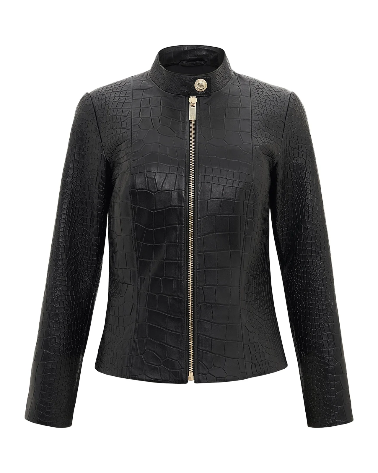 Select Leather Croc-Embossed Zip Jacket Select Leather Croc-Embossed Zip Jacket