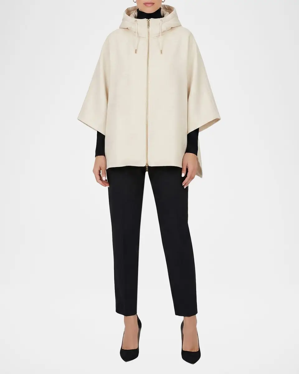 Gorski Cashmere And Wool Hooded Poncho | Thumbnail 2 Gorski Cashmere And Wool Hooded Poncho | Thumbnail 2
